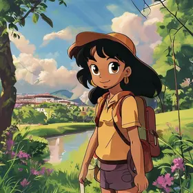 expedição de férias com a personagem Dora