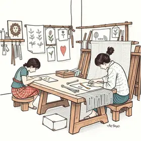 oficinas de ilustração e tecelagem em São Caetano